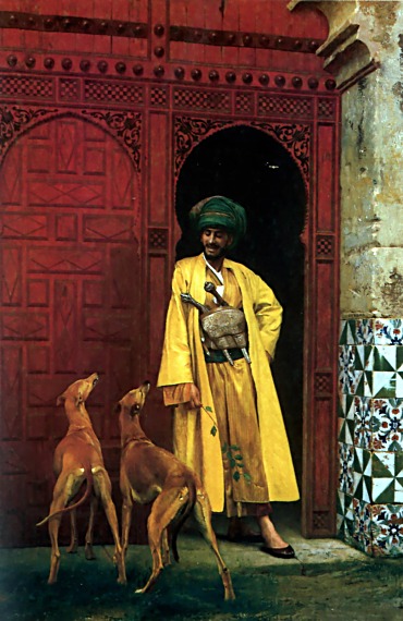 An Arab and his Dogs - Jean-Leon Gerome (1824-1904)