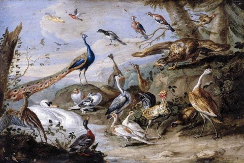 Jan_van_Kessel_(I)_-_Birds_on_a_Riverbank_-_WGA12131