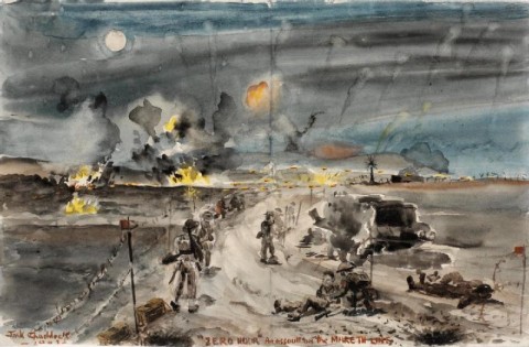 Zero_Hour-_the_Mareth_Offensive,_1943._Cameron_Highlanders_Art.IWMARTLD3398
