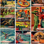 space trading card fabric