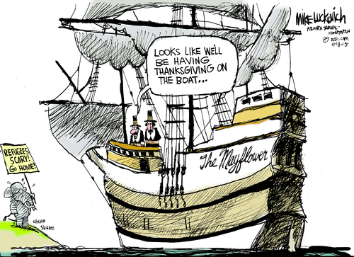gop rejects pilgrim refugees luckovich