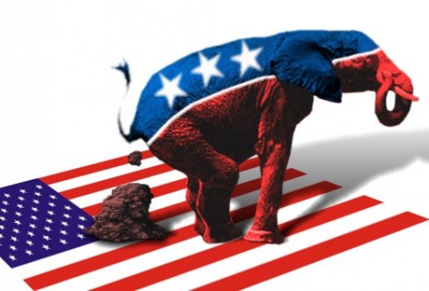 GOP-Elephant-dumps-on-a-US-flag-485x329