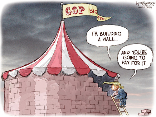 trump wall in the big tent anderson
