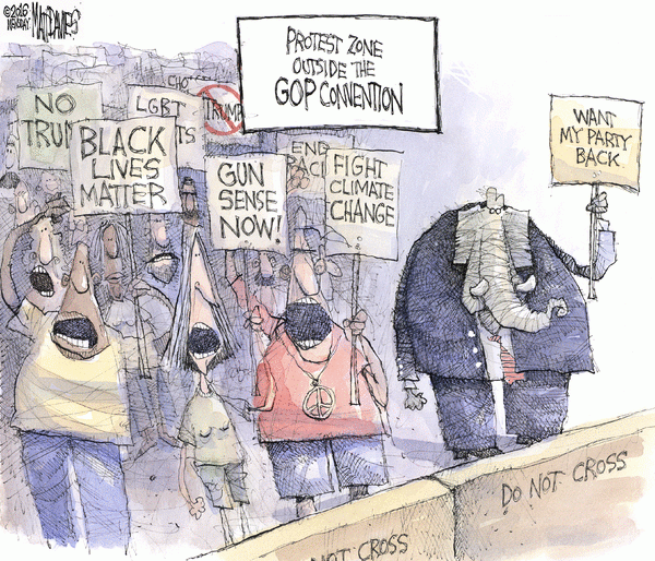 trump elephant protests davies