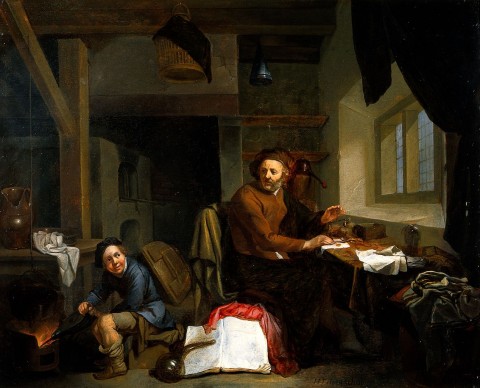 An_alchemist_making_gold._Oil_painting_by_Hendrik_Heerschop,_Wellcome_V0017663