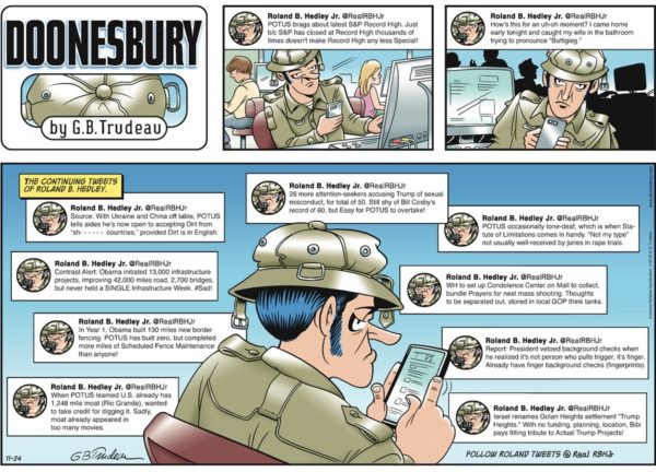 roland hedley tweets for trump - garry trudeau