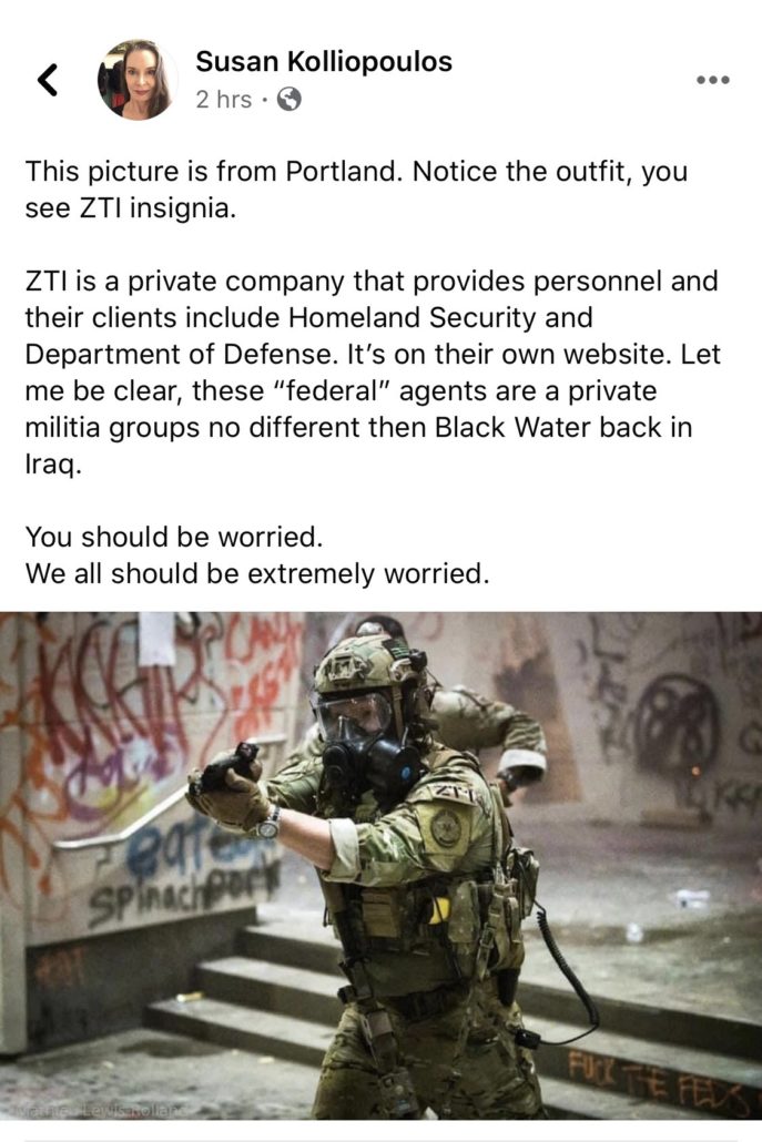 It's Photoshopped: Contractors From ZTI Are Not Deployed In Portland