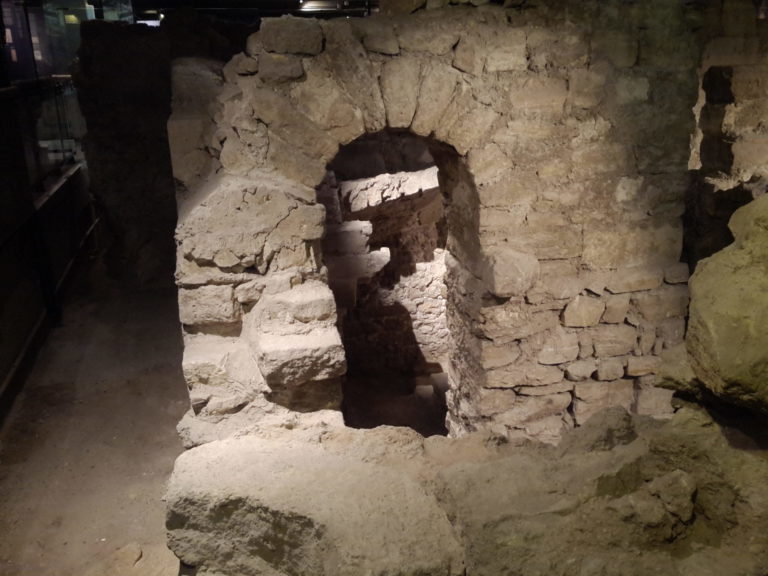 On The Road - J R in WV - Roman Ruins under the Notre Dame parking deck 5