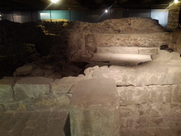 On The Road - J R in WV - Roman Ruins under the Notre Dame parking deck 3