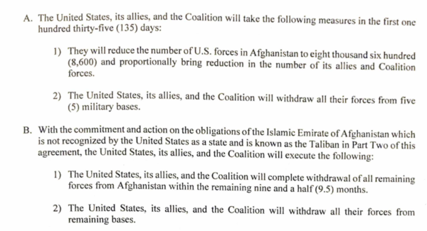 In Case Anyone Was Wondering Why the Taliban Actually Were Able To Retake Afghanistan So Easily, It Is Because the Trump Administration Agreed the US Would Unconditionally Surrender To Them 1