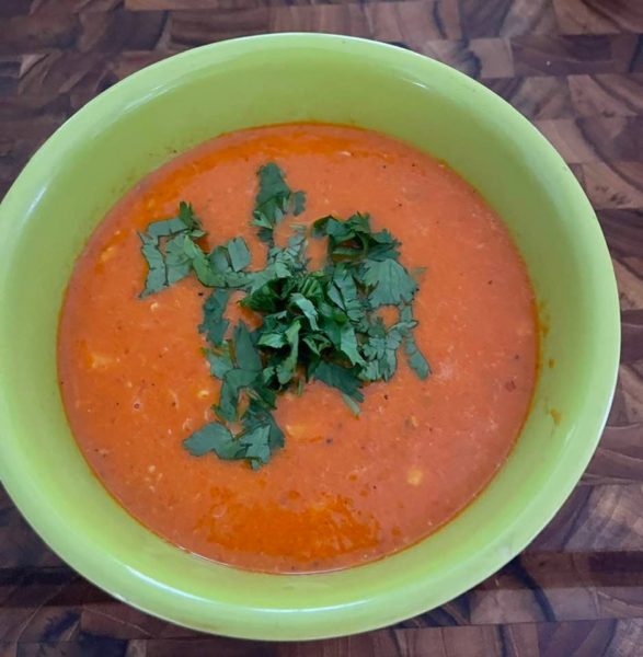 Curried Crab And Roasted Red Pepper Soup
