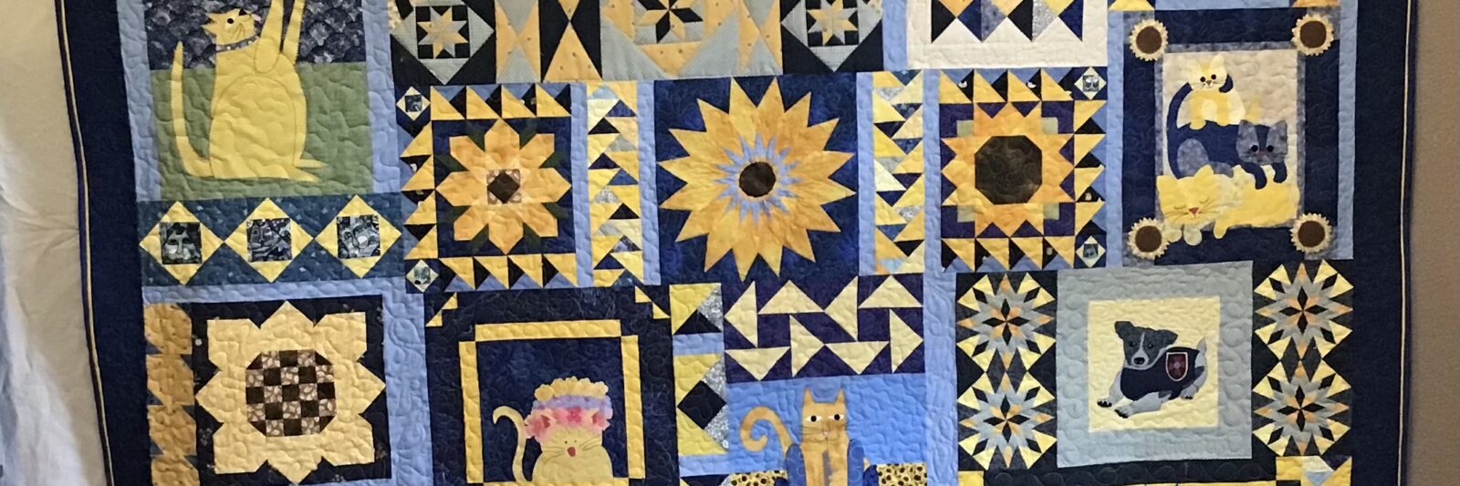 QuiltingFool Introduces Her Cats and Sunflowers Ukraine Donation Quilt 9