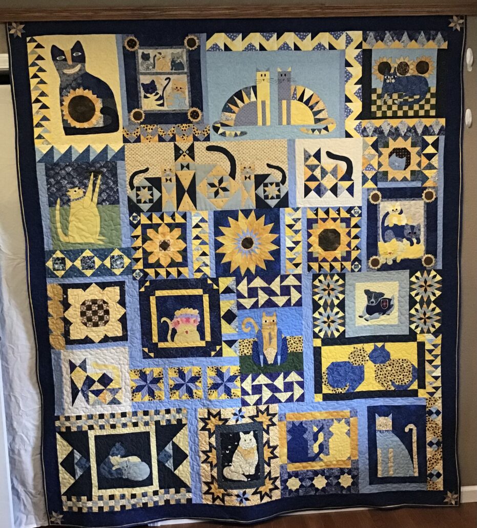 QuiltingFool Introduces Her Cats and Sunflowers Ukraine Donation Quilt 9