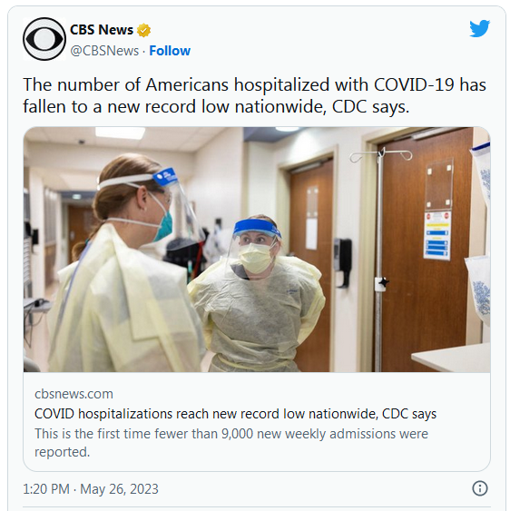 COVID-19 Coronavirus Updates: May 31, 2023 10
