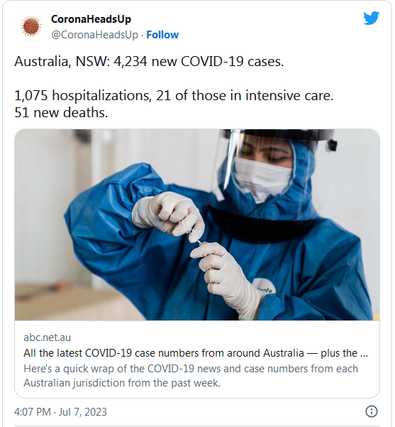 COVID-19 Coronavirus Updates: July 12, 2023 6
