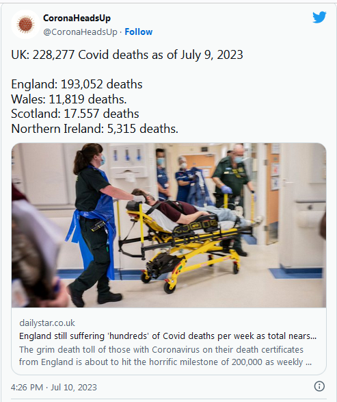 COVID-19 Coronavirus Updates: July 12, 2023