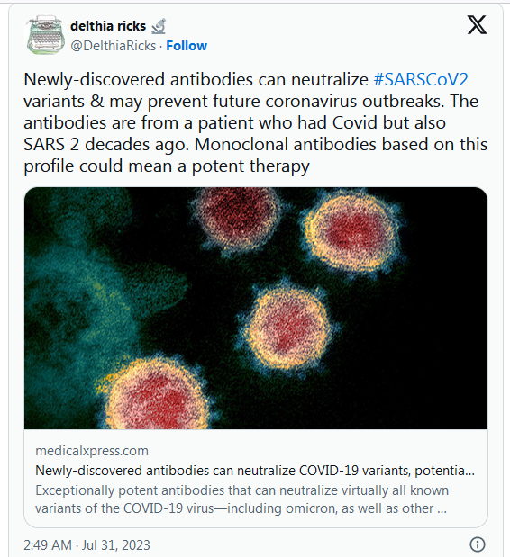 COVID-19 Coronavirus Updates: August 2, 2023 8