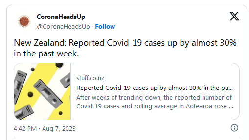 COVID-19 Coronavirus Updates: August 9, 2023 4