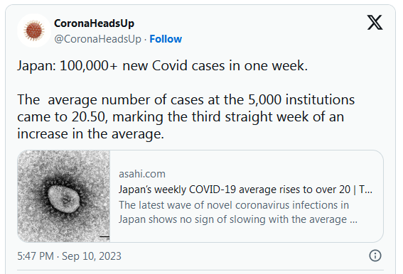COVID-19 Coronavirus Updates: September 13, 2023 5