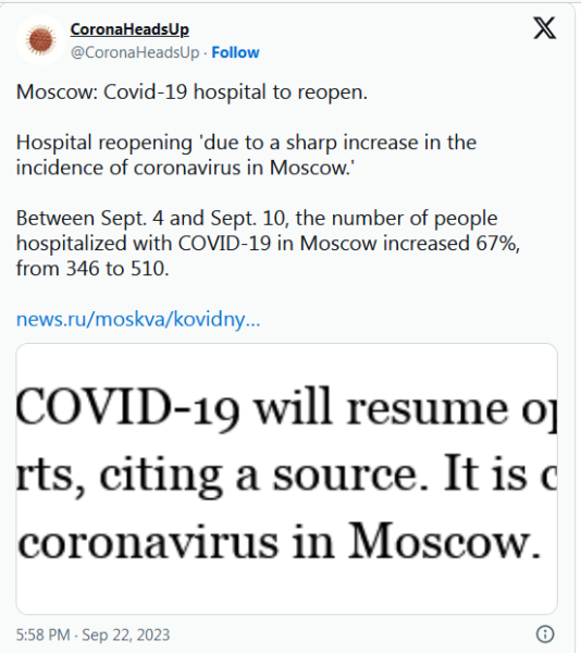 COVID-19 Coronavirus Updates: September 27, 2023 7