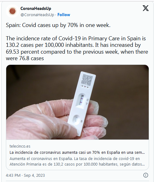 COVID-19 Coronavirus Updates: September 6, 2023 4