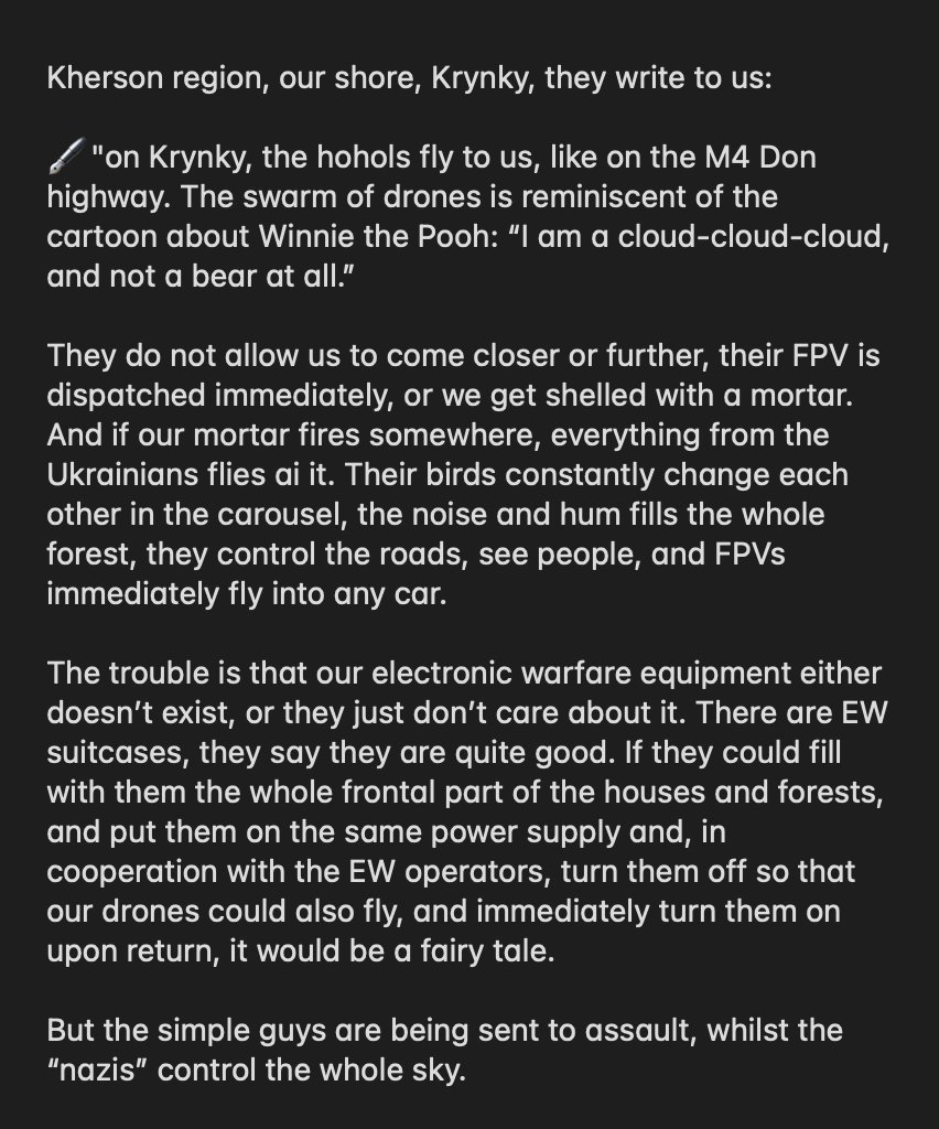 Screen shot of an English translation by Dmitri describing the situation in Krynky.