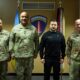 Photo of President Zelenskyy with GEN Williams, GEN Cavoli, and LTG Aguto at US Army Europe Headquarters