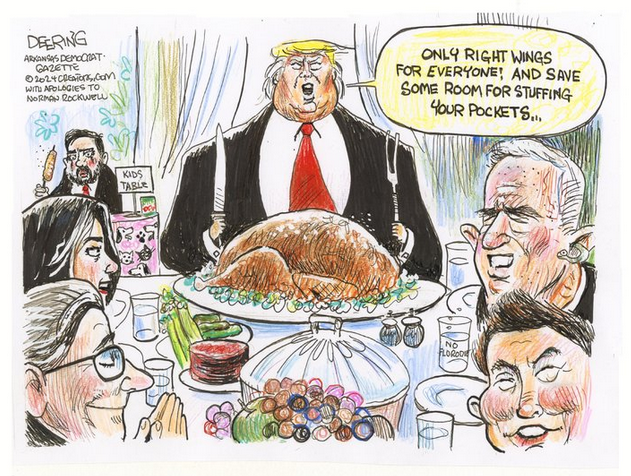 Donald Trump offers up a Thanksgiving turkey to his cabinet picks, saying, 