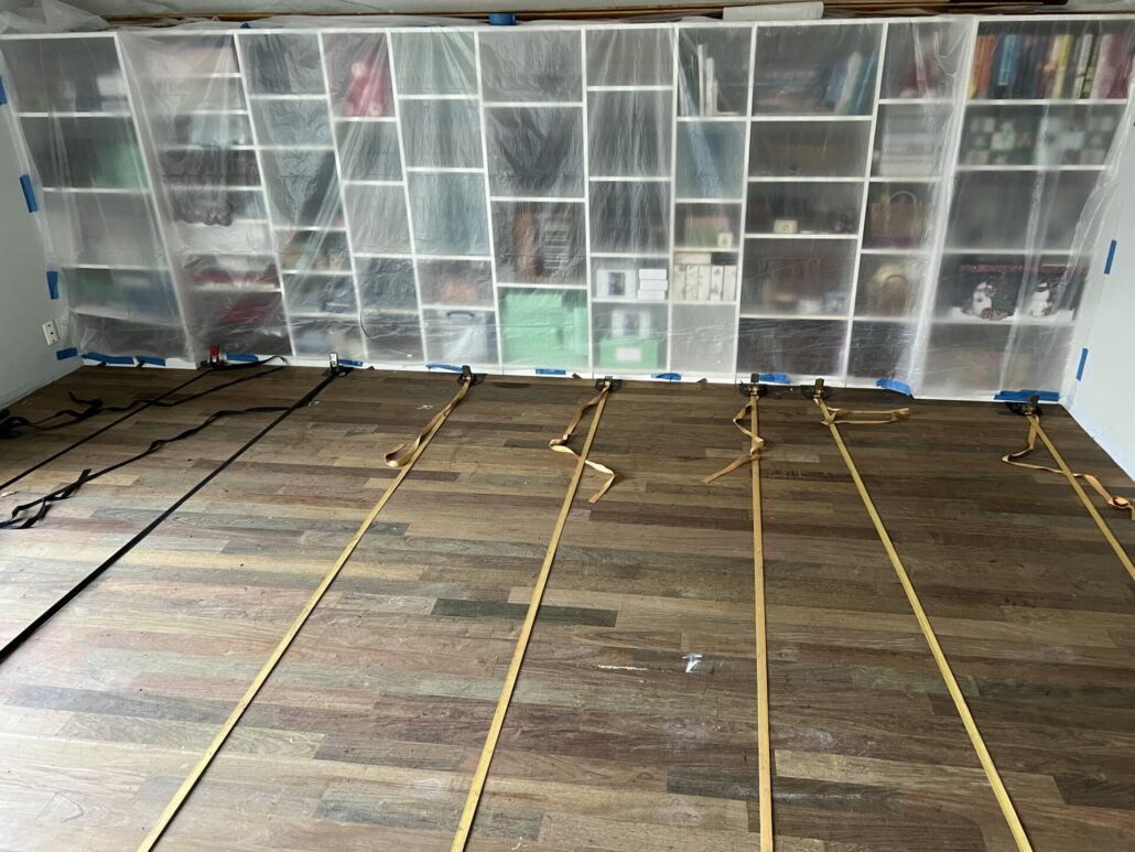 Day 1: Carpet Out, Hardwood Installed, Not Sanded Yet