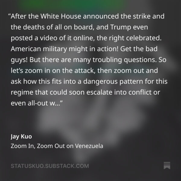 The Status Kuo: Zoom In, Zoom Out on Venezuela