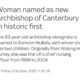 screen grab of a story on the Sky News website describing the new Archbishop of Canterbury as some guy's wife, FFS