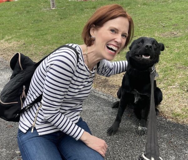 Candidate Grace with black dog named Grace