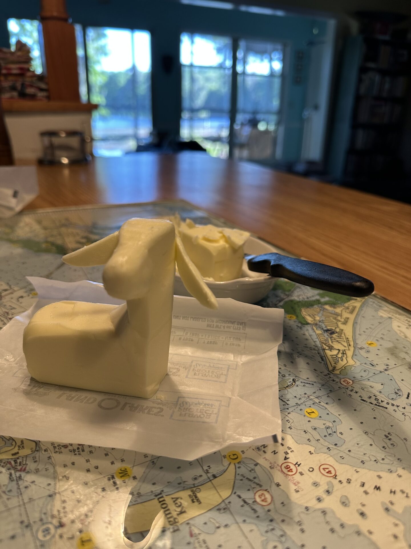 Vaguely lamb-shaped butter sticks.