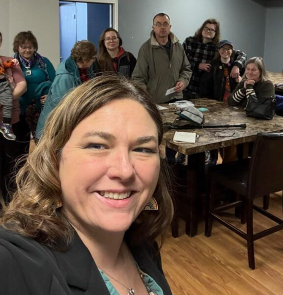 Amanda Bell with constituents